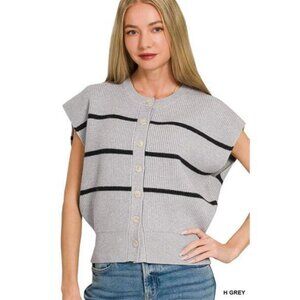Zenana Striped Viscose Sweater Vest